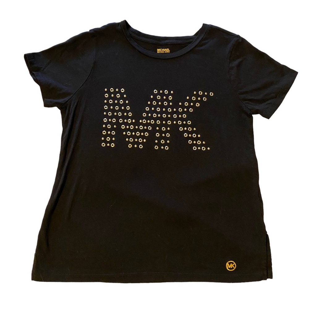 Black and Gold Studded Michael Kors Tshirt Size M